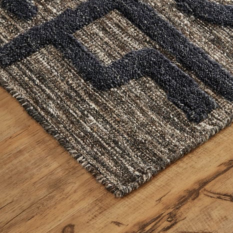6062L Black/Dark Gray Norah Collection Mid-Century Modern Lifestyle Rug