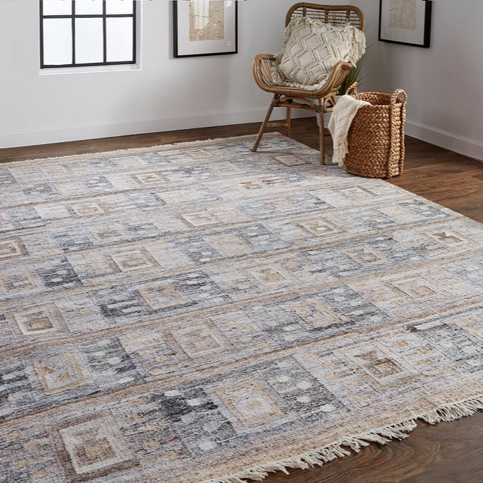 0816F Charcoal/Multi Beckett Collection Moroccan Lifestyle Rug