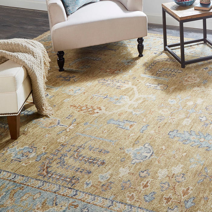 6501F Gold/Light Blue Carrington Collection Vintage Lifestyle Rug