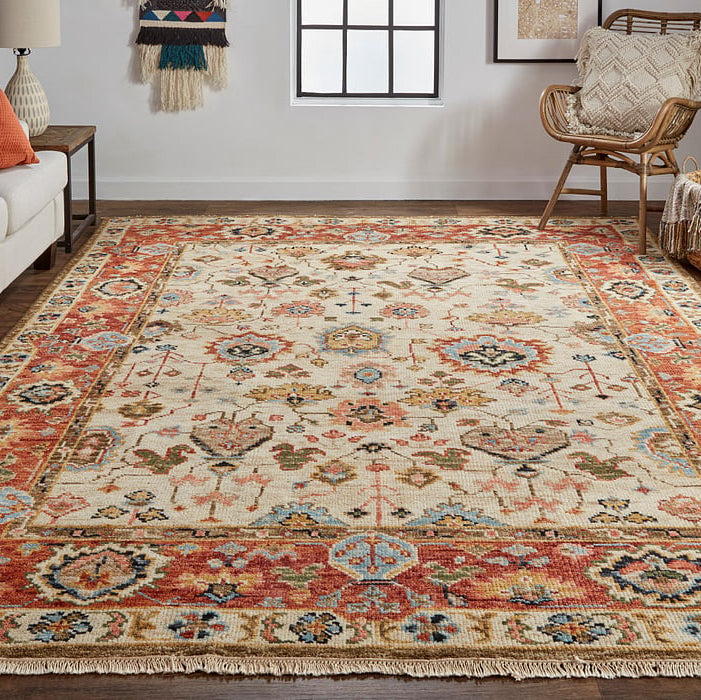 6805F Beige/Rust Carrington Collection Vintage Lifestyle Rug