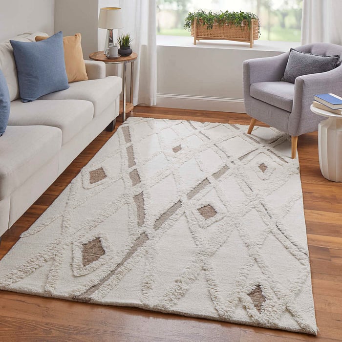 8008F Ivory/Brown Anica Collection Moroccan Lifestyle Rug