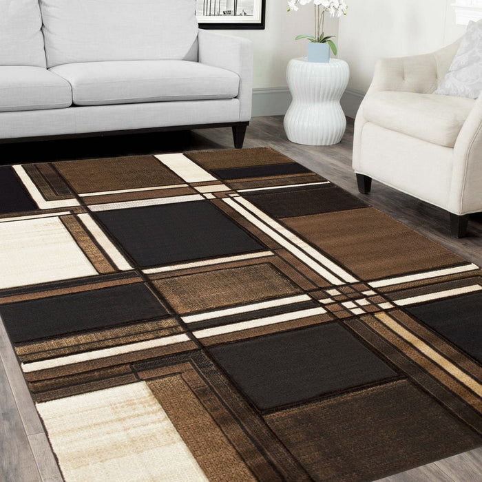 Cubism/Squares Modern Hand Carved Area Rug 15