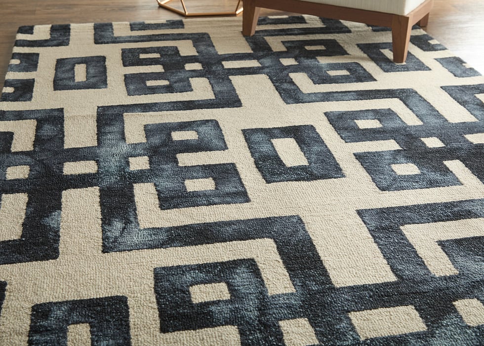8568F Noir Lorrain Collection Mid-Century Modern Lifestyle Rug