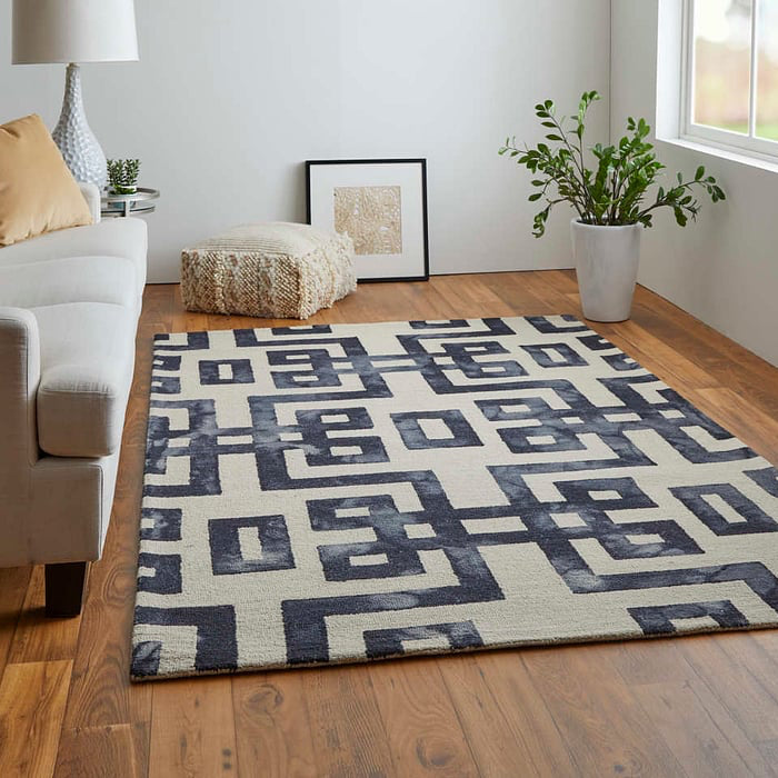 8568F Noir Lorrain Collection Mid-Century Modern Lifestyle Rug