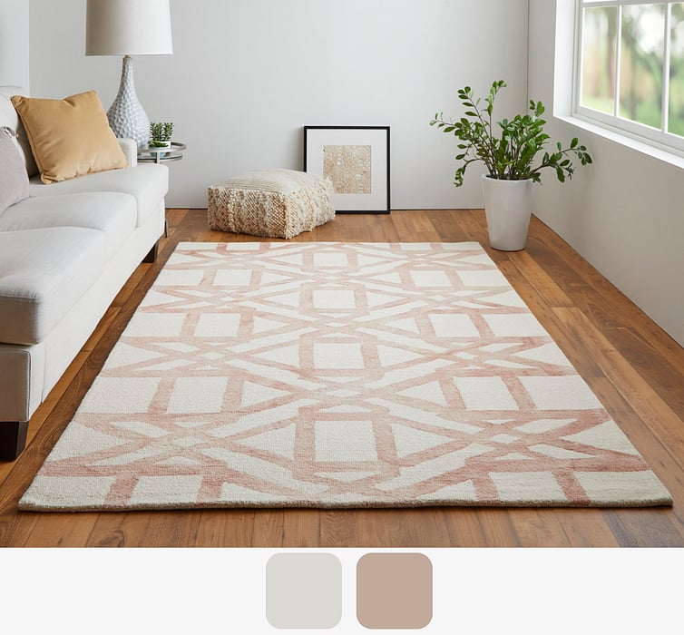 8571F Blush Lorrain Collection Mid-Century Modern Lifestyle Rug
