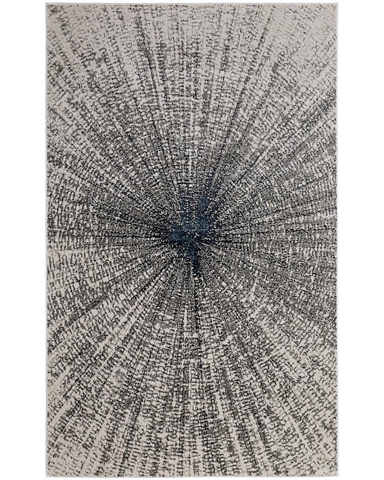 39LTF Ivory/Silver Micah Collection Mid-Century Modern Lifestyle Rug