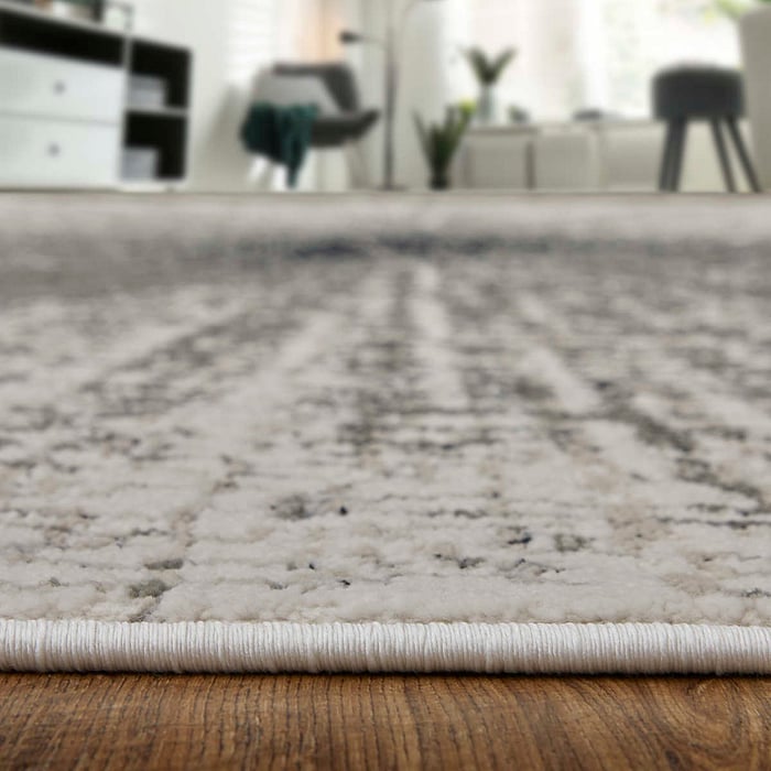 39LTF Ivory/Silver Micah Collection Mid-Century Modern Lifestyle Rug