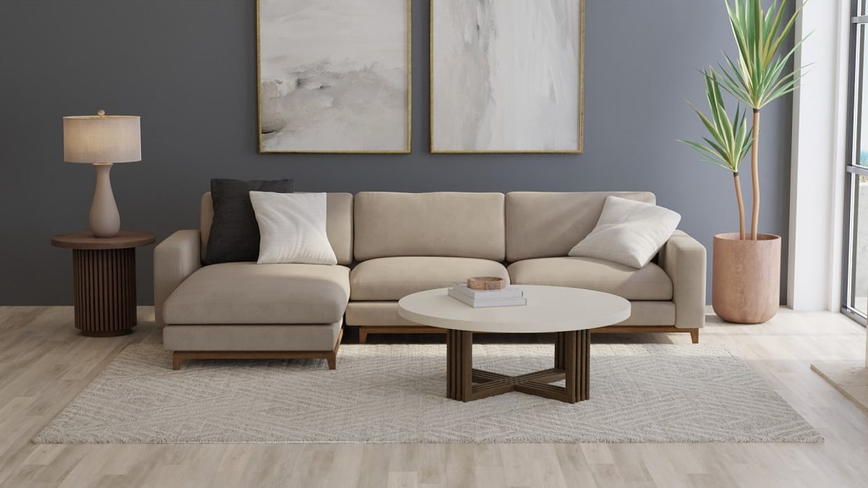 8737F Ivory/Natural Enzo Collection Geometric Lifestyle Rug