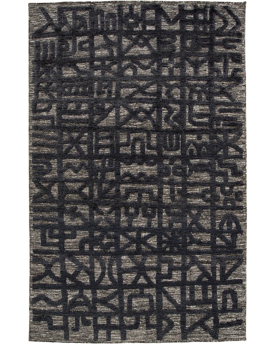 6062L Black/Dark Gray Norah Collection Mid-Century Modern Lifestyle Rug