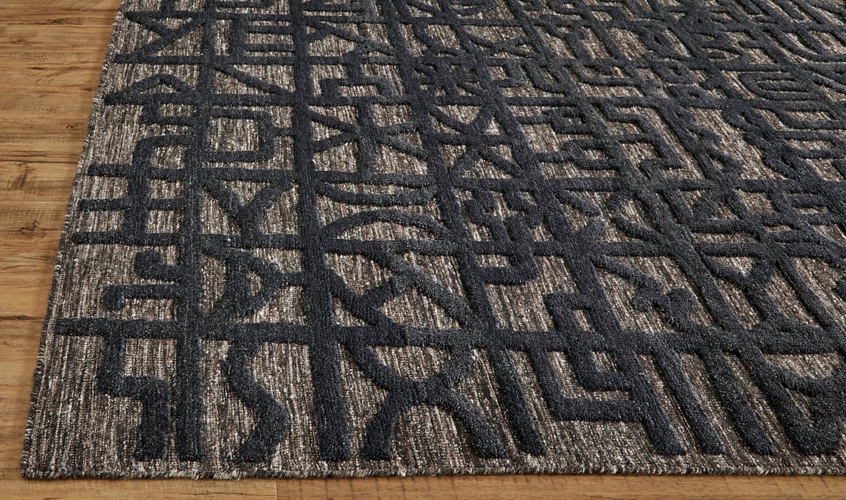 6062L Black/Dark Gray Norah Collection Mid-Century Modern Lifestyle Rug