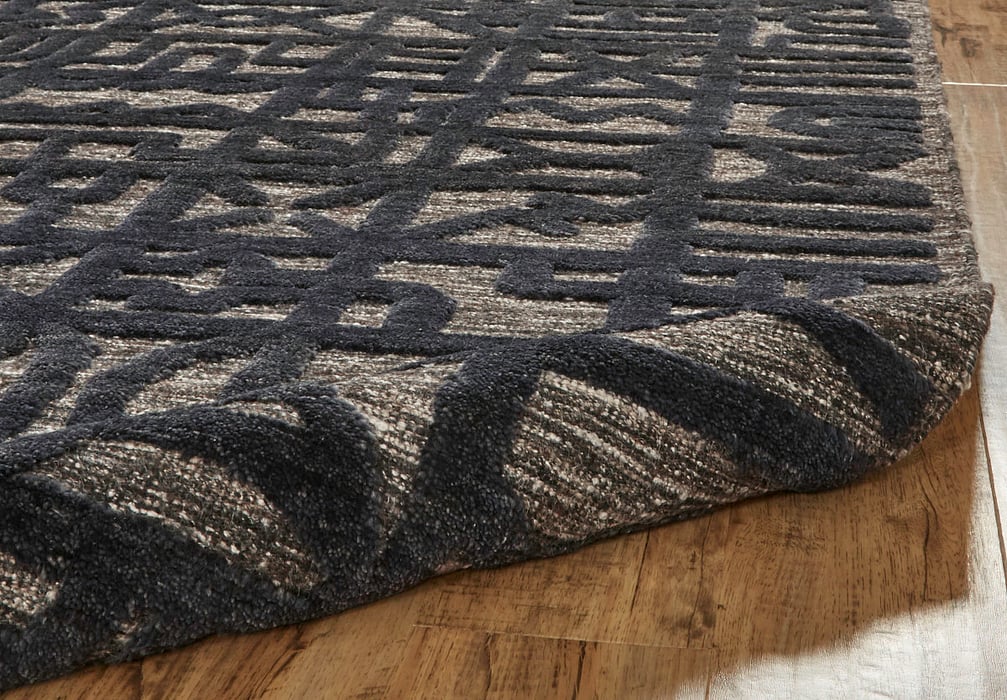 6062L Black/Dark Gray Norah Collection Mid-Century Modern Lifestyle Rug
