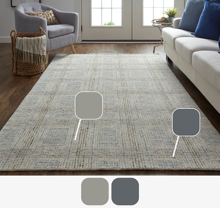 8668F Gray Belfort Collection Geometric Lifestyle Rug