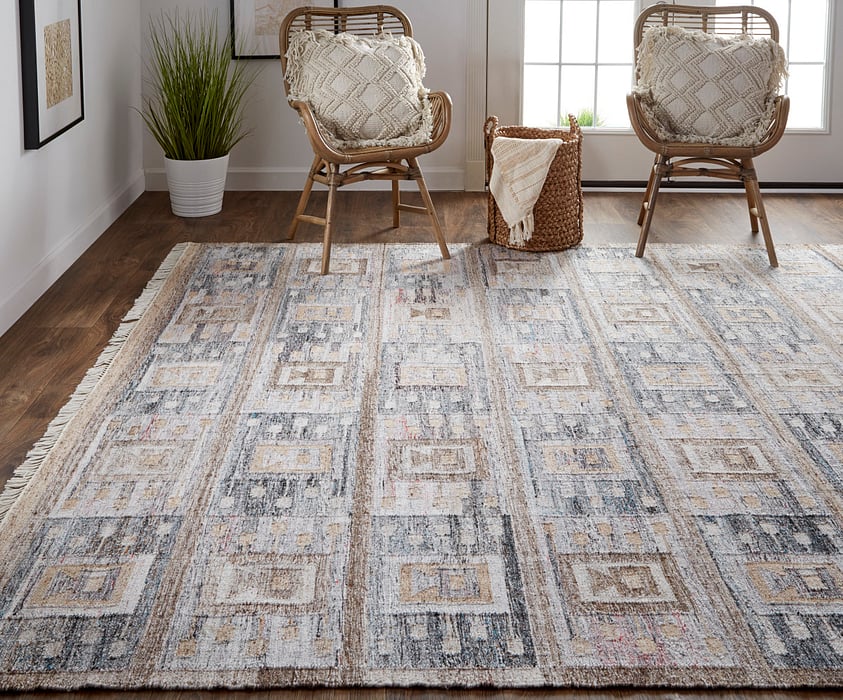 0816F Charcoal/Multi Beckett Collection Moroccan Lifestyle Rug