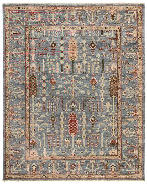 6499F Blue/Rust Carrington Collection Vintage Lifestyle Rug