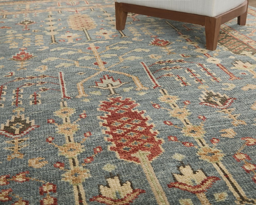 6499F Blue/Rust Carrington Collection Vintage Lifestyle Rug