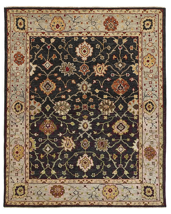 6500F Charcoal/Light Blue Carrington Collection Vintage Lifestyle Rug
