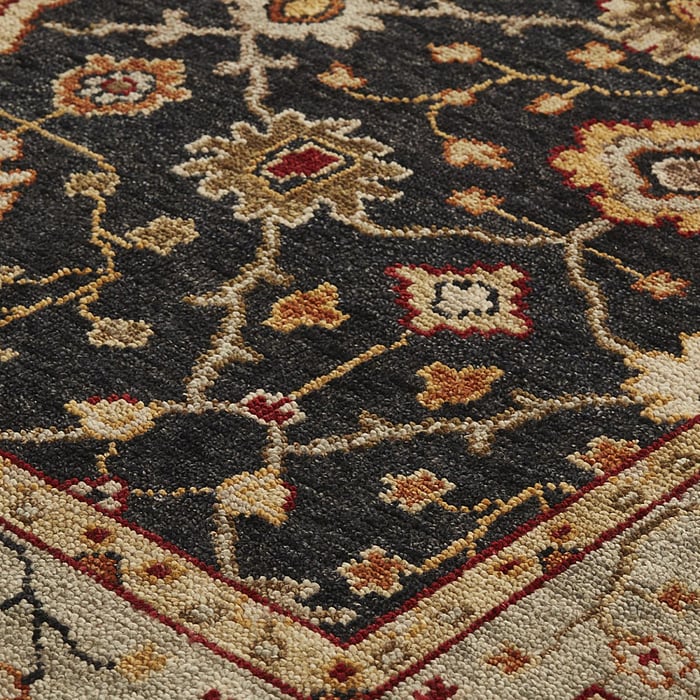 6500F Charcoal/Light Blue Carrington Collection Vintage Lifestyle Rug