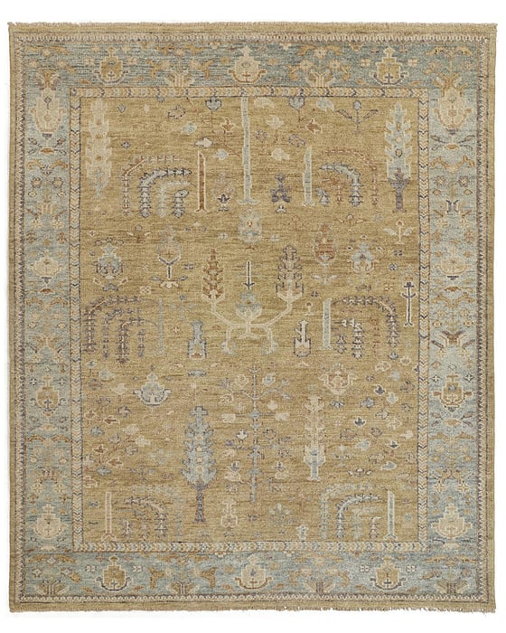 6501F Gold/Light Blue Carrington Collection Vintage Lifestyle Rug