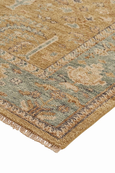 6501F Gold/Light Blue Carrington Collection Vintage Lifestyle Rug