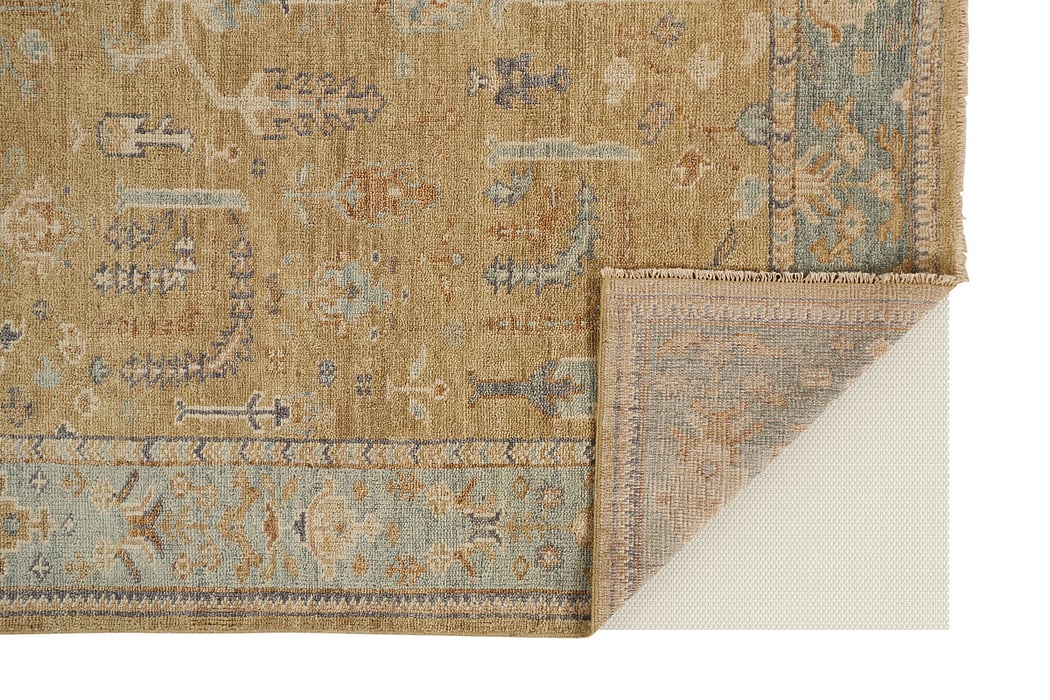 6501F Gold/Light Blue Carrington Collection Vintage Lifestyle Rug