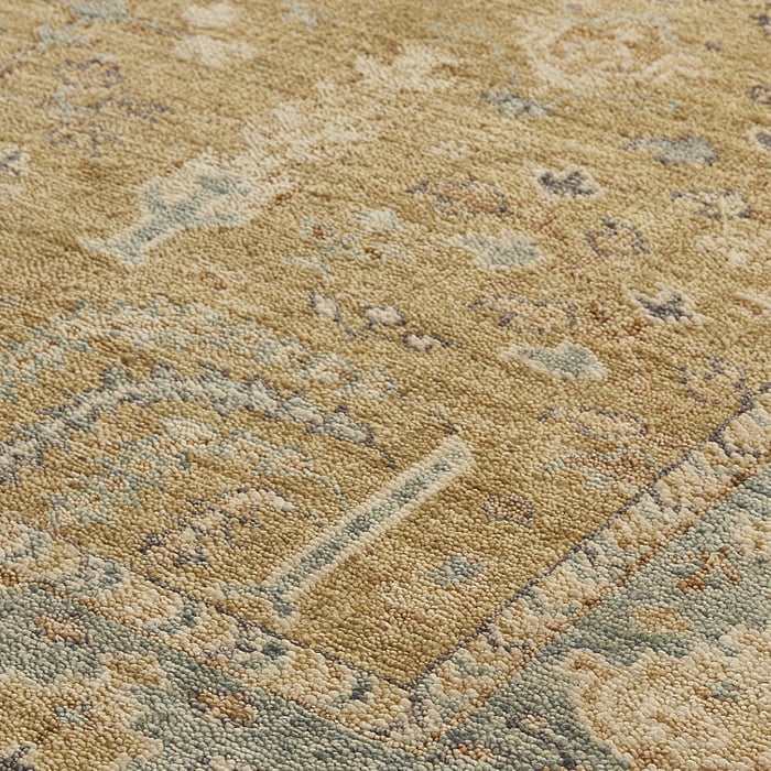 6501F Gold/Light Blue Carrington Collection Vintage Lifestyle Rug