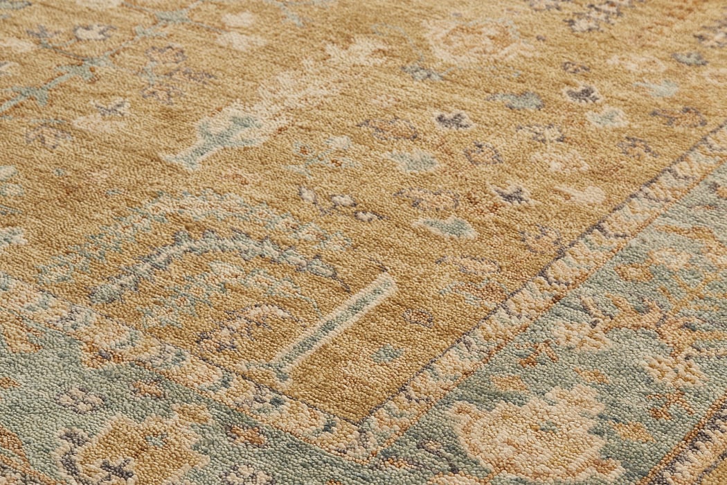 6501F Gold/Light Blue Carrington Collection Vintage Lifestyle Rug