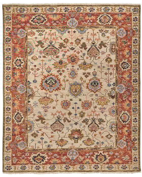 6805F Beige/Rust Carrington Collection Vintage Lifestyle Rug