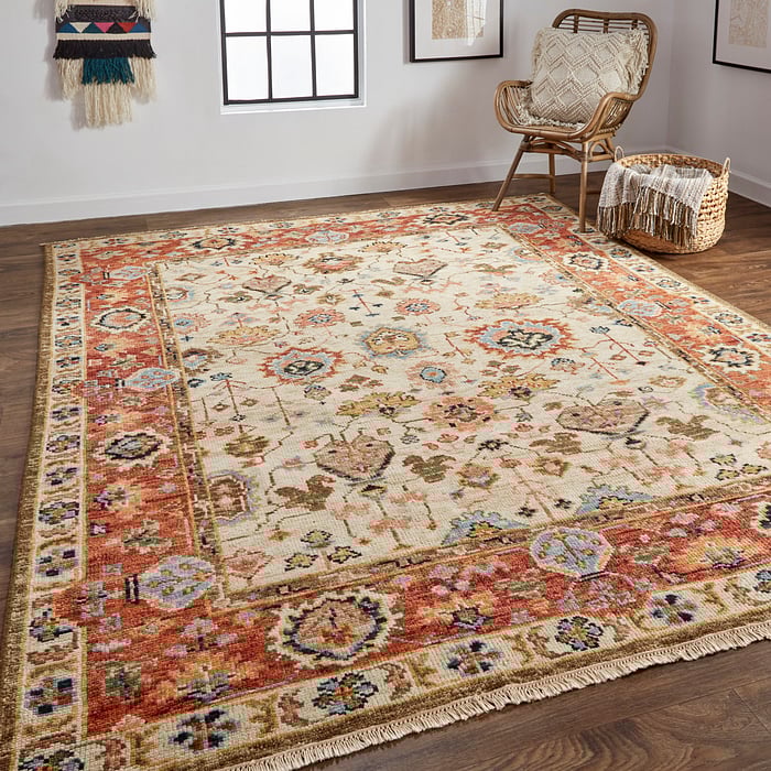 6805F Beige/Rust Carrington Collection Vintage Lifestyle Rug