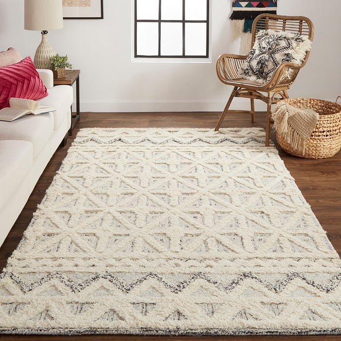 8007F Blue/Ivory Anica Collection Moroccan Lifestyle Rug