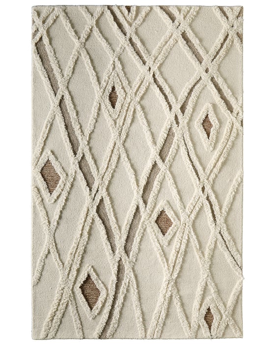 8008F Ivory/Brown Anica Collection Moroccan Lifestyle Rug