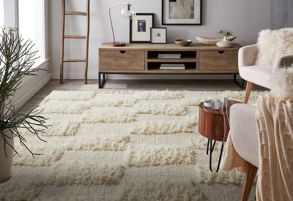 8907F Ivory/Beige Ashby Collection Mid-Century Modern Lifestyle Rug