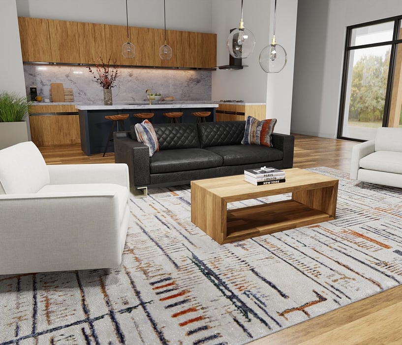 69EIF Ivory/Multi Holden Collection Geometric Fine Rug