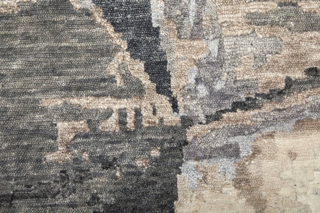 69BWF Beige/Charcoal Kessler Collection Geometric Fine Rug