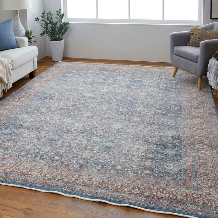 39GTF Blue/Rust Marquette Collection Vintage Lifestyle Rug