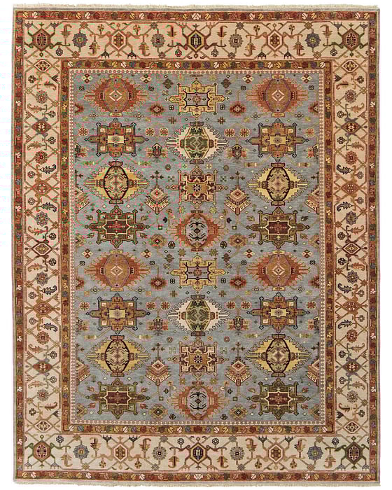 69BEF Blue/Ivory Ralston Collection Persian Fine Rug