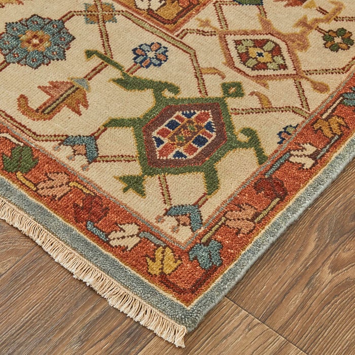 69BEF Blue/Ivory Ralston Collection Persian Fine Rug