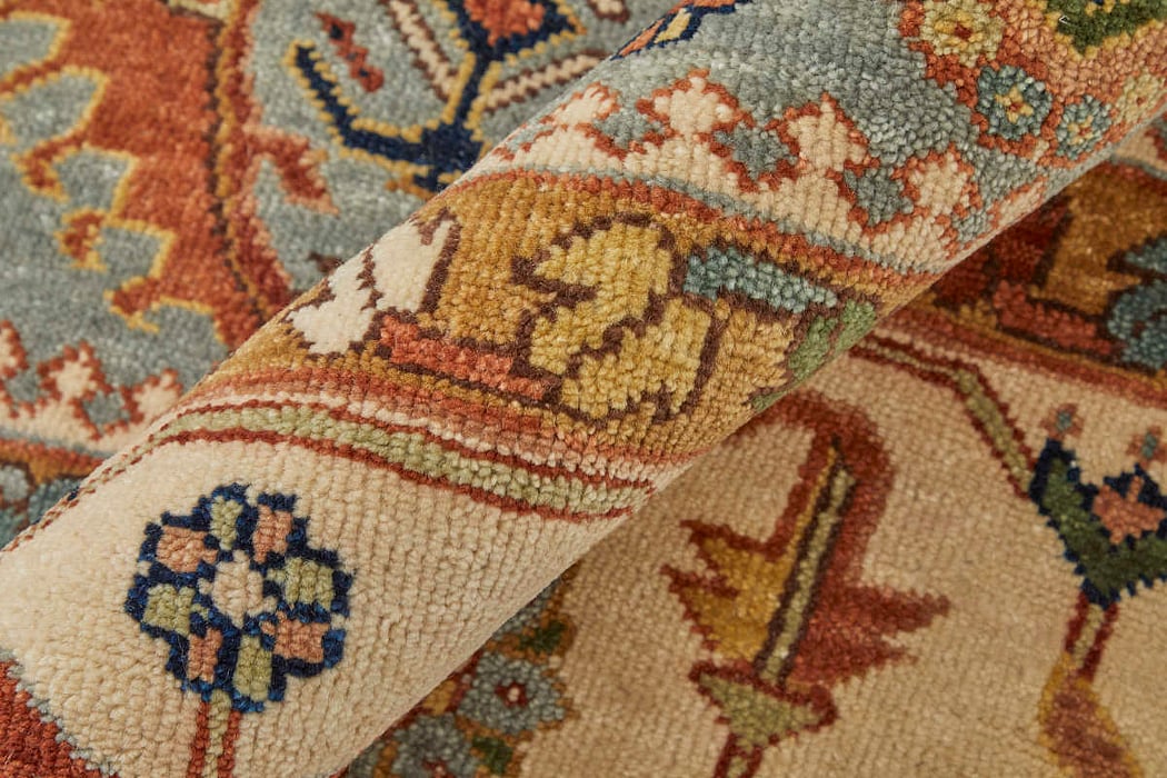69BEF Blue/Ivory Ralston Collection Persian Fine Rug