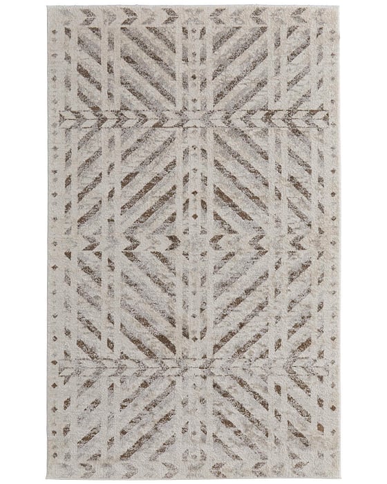 39NQF Beige/Brown Vancouver Collection Mid-Century Modern Lifestyle Rug