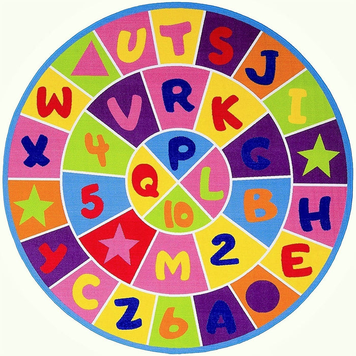Letters and Numbers Non-Slip Rug