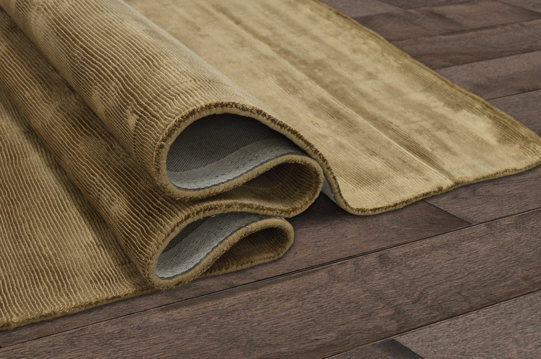 Honey Color Rugs Tencel Ultra-Soft Hand Knotted in India 9' X 12' Rugs for Dining Room