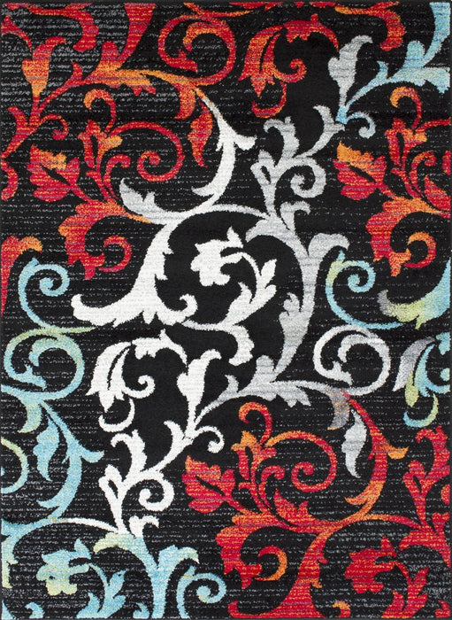 Turquoise/Ivory/Orange/Red/Black  Allover Rug