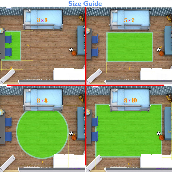 Letters and Numbers Non-Slip Rug