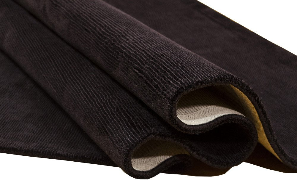 Black Color Rugs Tencel Ultra-Soft Hand Knotted in India 9' X 12' Rugs for Dining Room