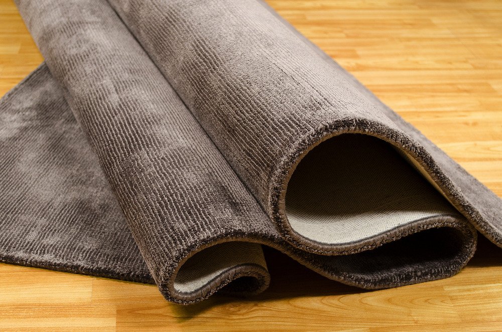 Espresso Color Rugs Tencel Ultra-Soft Hand Knotted in India 9' X 12' Rugs for Dining Room