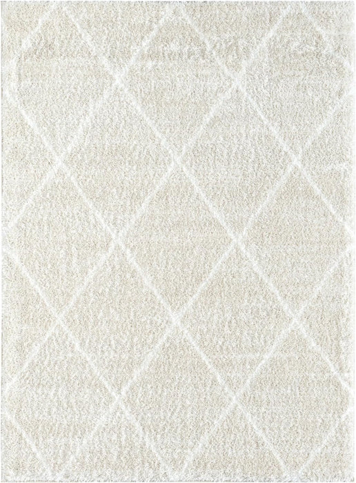 HR Luxurious Moroccan Diamond Shag Rug | Plush 1-Inch-High Pile Soft & Durable Area Rug  #26222