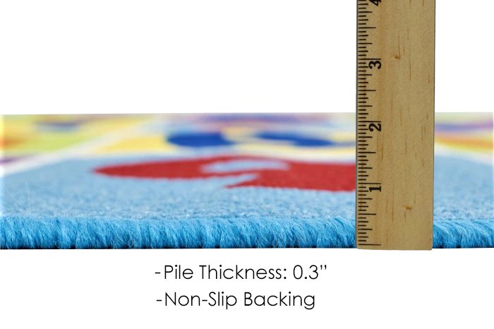 Letters and Numbers Non-Slip Rug