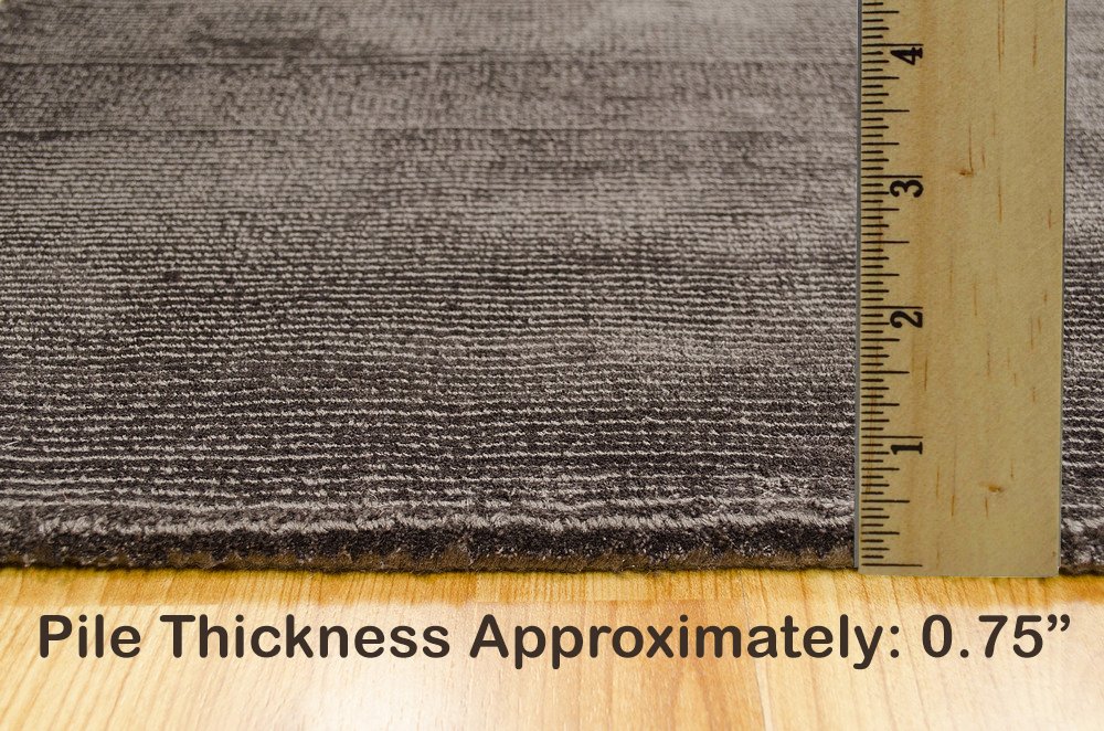 Espresso Color Rugs Tencel Ultra-Soft Hand Knotted in India 9' X 12' Rugs for Dining Room