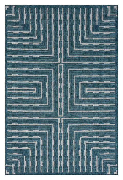 HR Waterproof Geometric Striped Outdoor Rug: Stain/Fade-Resistant #1667