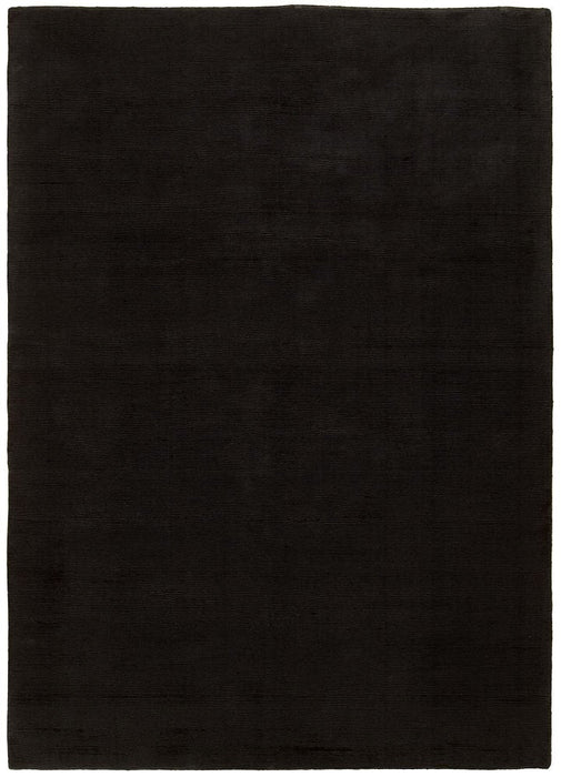 Black Color Rugs Tencel Ultra-Soft Hand Knotted in India 9' X 12' Rugs for Dining Room