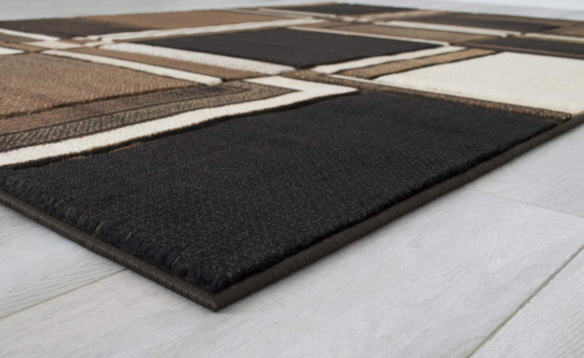 Cubism/Squares Modern  Hand Carved Area Rug 15